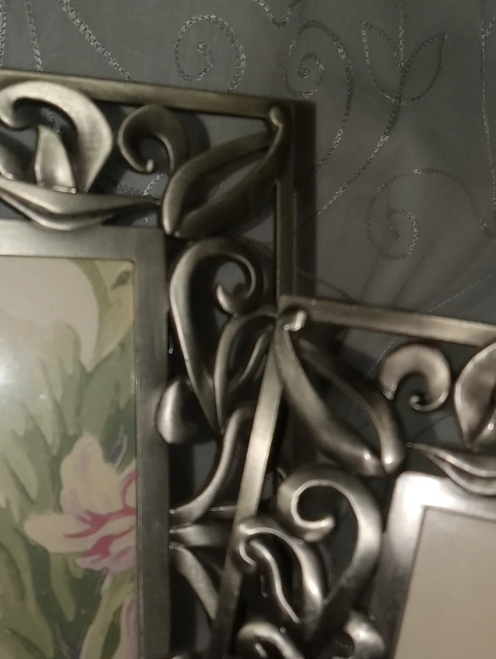 2 Pretty Six Trees Ornate Metal Picture Frames